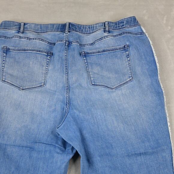 J. Jill Jeans Womens 20W (36x23) High-Rise Crop Cuffed Side Trim Blue Denim - Picture 10 of 10